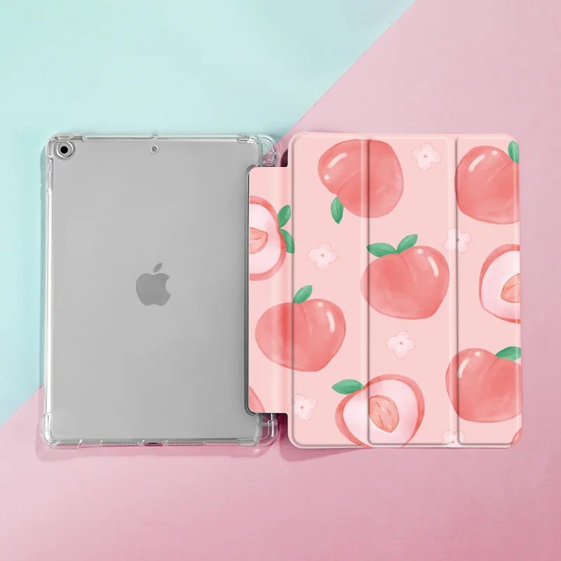 Honey Peach Tablet Case with Pencil Holder and Auto Wake/Sleep Feature