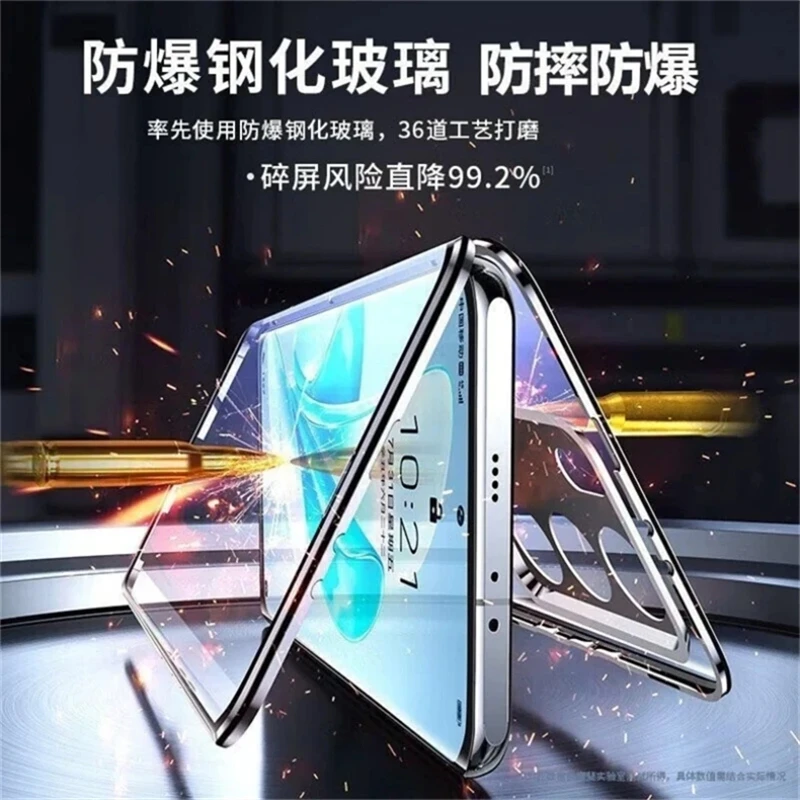 Full 360° Protective Magnetic Phone Case with Tempered Glass