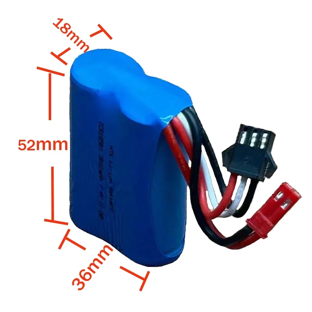 7.4V 3000mAh 2S1P 18500 Lipo Battery, 7.4V battery pack for electric RC boats and toy cars.