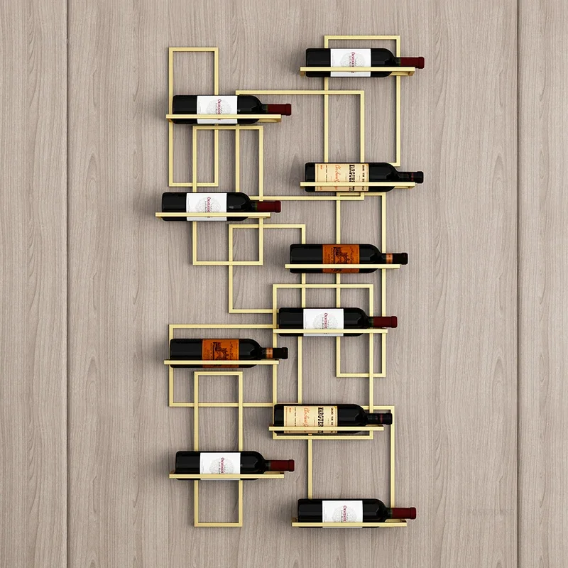 European Simple Showcase for Shop Horizontal Hanging Display Red Wine Rack Creative Metal Design Display Cabinet for Dining Room