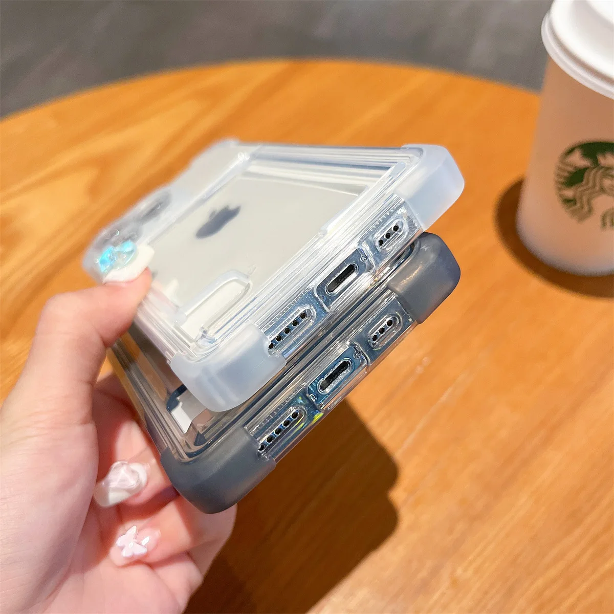 Clear Shockproof Phone Case with Transparent Wallet Card Slot Holder
