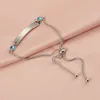 Fnixtar 10 pièces Bracelet d'amant en acier inoxydable réglable rose bleu strass Bracelets Couple amoureux cadeau