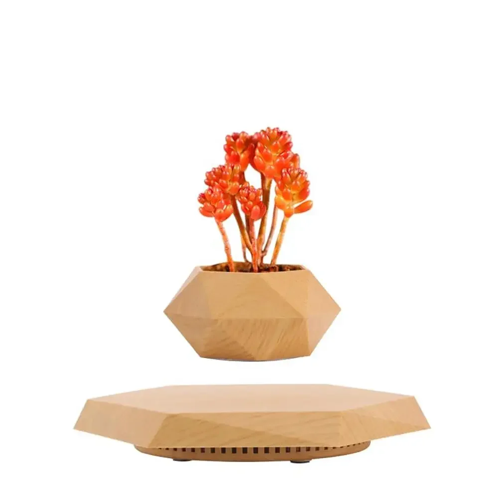 Levitating Magnetic Suspension Flower Pot Rotating Planters Creative Gift Home Office Decor Floating Plant Pot Floors Clearing