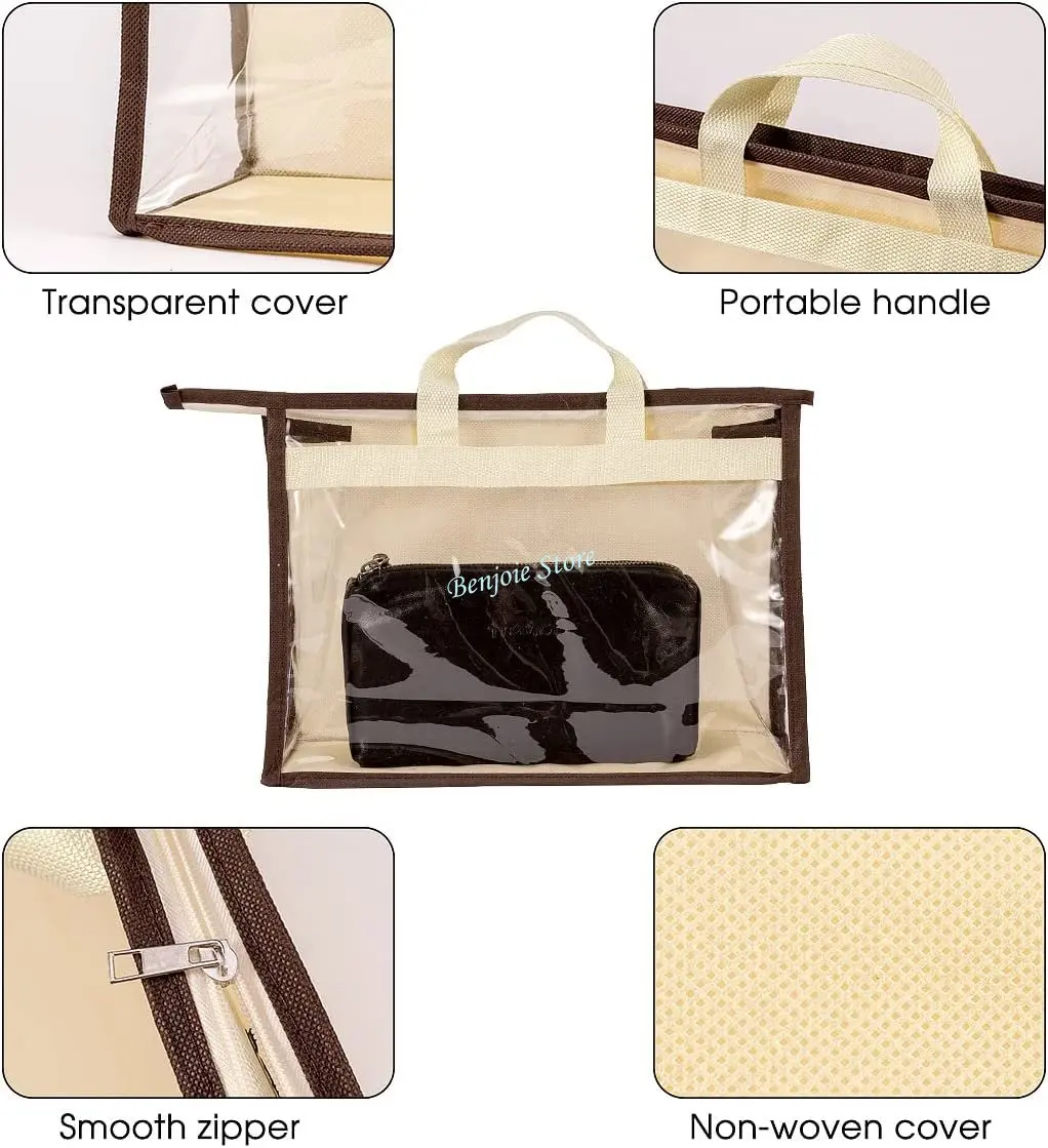 Transparent Dust Bag Clear Purse Organizer Dustproof Handbag Wardrobe Hook  Holder (5.9''15.4''13'') : : Bags, Wallets and Luggage