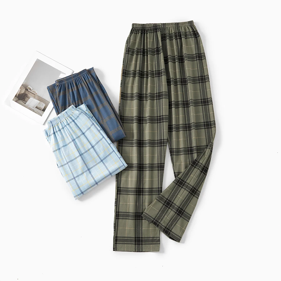 Men's Plus-Size Pajamas, Casual Loungewear Pants, Stylish and Good-Looking, Long-Sleeved Home Wear Set for Spring and Autumn 12 S21769949357d4b85877f076b97303820B