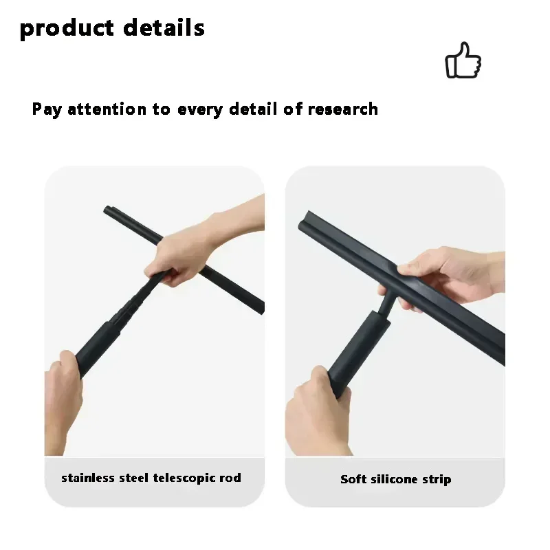 

Cleaner Shower Holder Stretchable Squeegee Wiper for Glass Door Bathroom Scraper With Mirror Cleaning Long