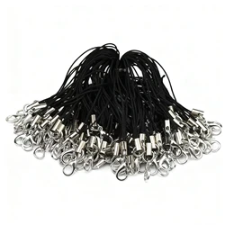 Vibrant 51 - Piece Handmade Accessory Lanyard Set with Lobster Buckle Keychain - Polyester / Nylon (Black rope)