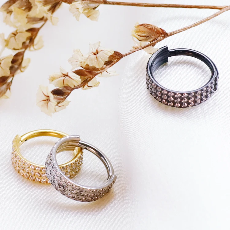 F136 Titanium piercing ZC Nose Rings Women Hinged Segment Septum Clicker Daith Earrings Hoop Cartilage Tragus Piercing Jewelry