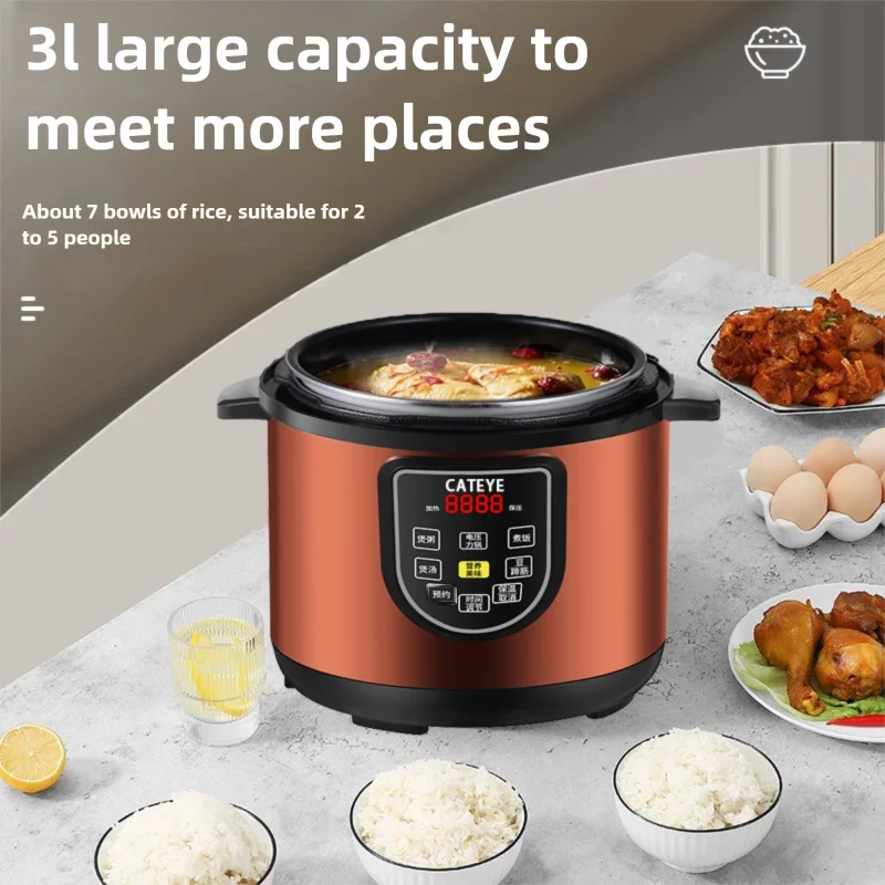 pressure cooker, cateye pressure cooker household multifunctionalrice cooker,intelligent 3-liter large capacity
