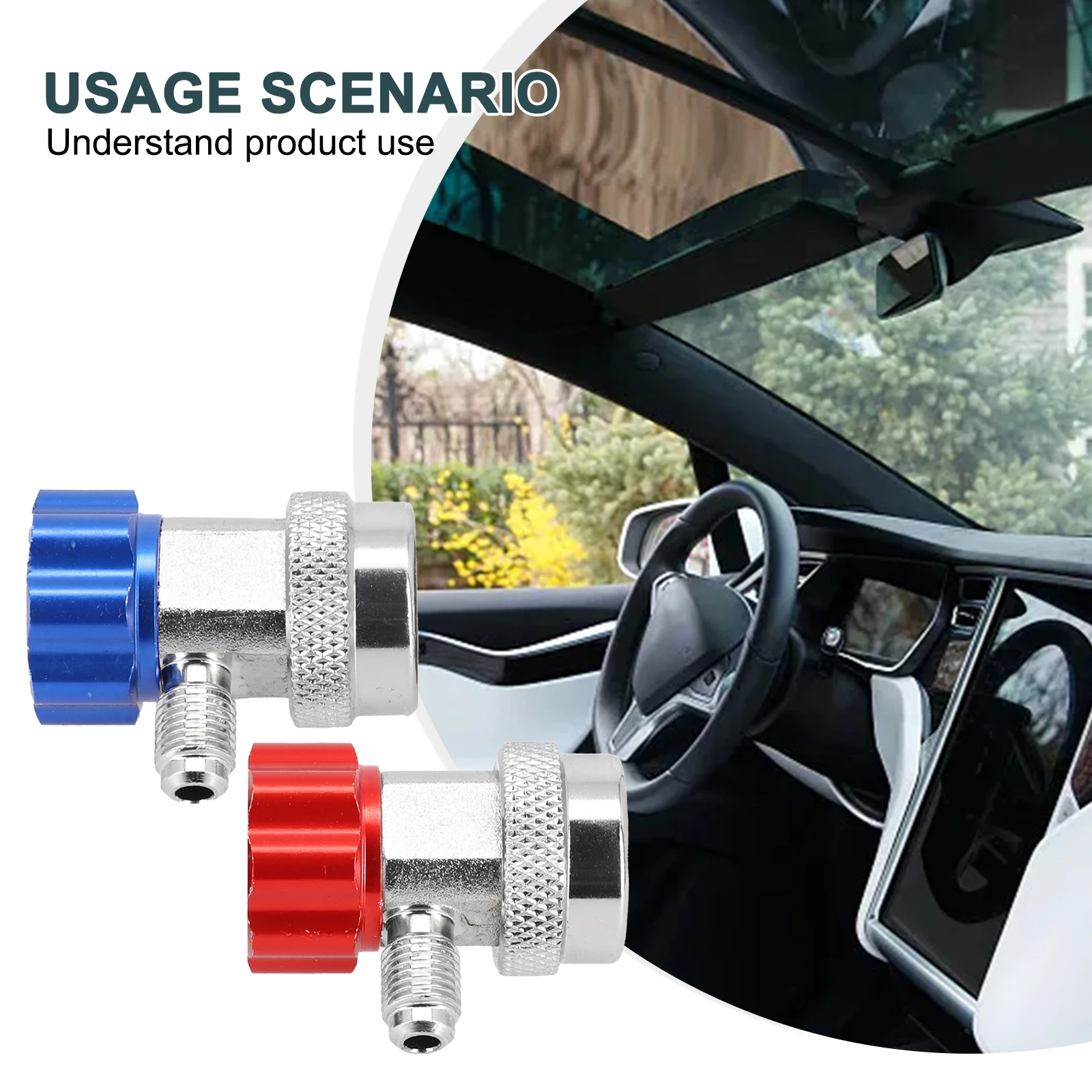

2 Pcs Car A/C R134a Car Air Conditioner Adapter Coupler Quick Connectors High&Low Pressure Metal 48.2x31.8x31.8mm Heater Part