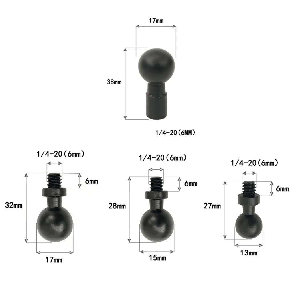 1/4" Screw Adapter for Hero For Insta360 Action Camera Phones GPS Holder 13mm/1