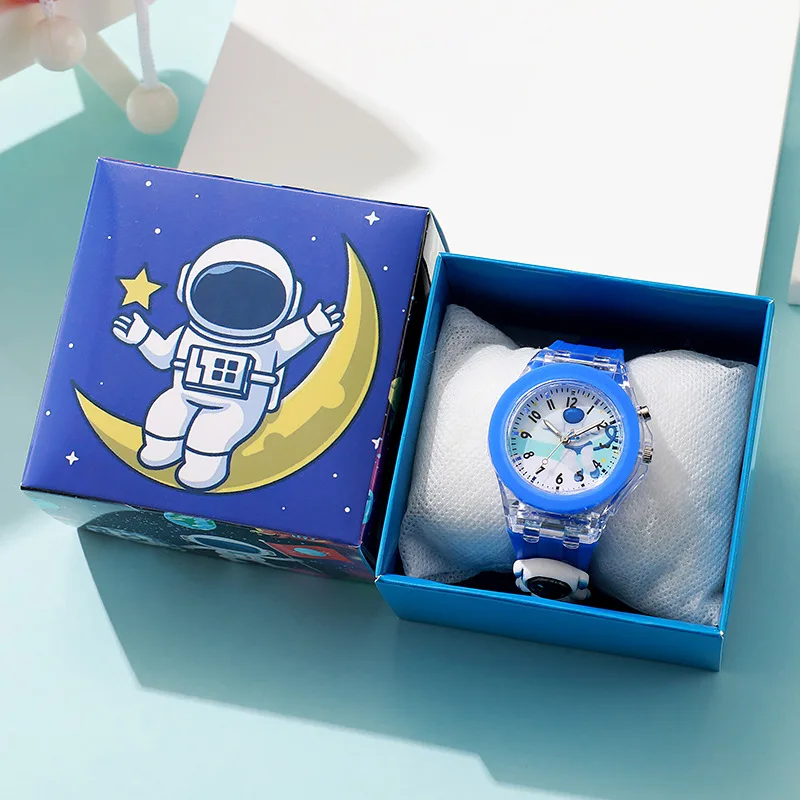 Mickey dos desenhos animados flash luz meninas relógios com caixa pulseira de silicone spiderman crianças relógios estudante reloj infantil