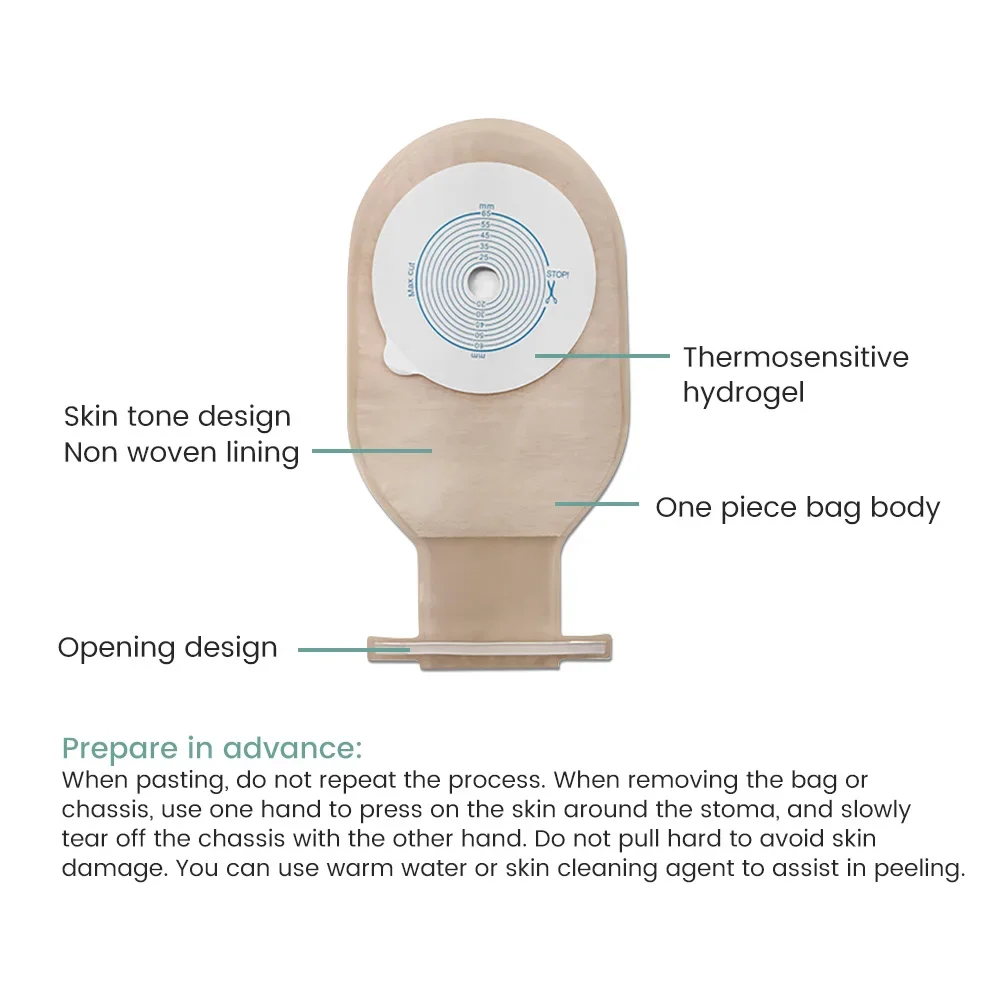 Ostomy Supplies 10-20pcs Colostomy Bags Two Piece Drainable Pouches with hoop and look Ileostomy Stoma Care