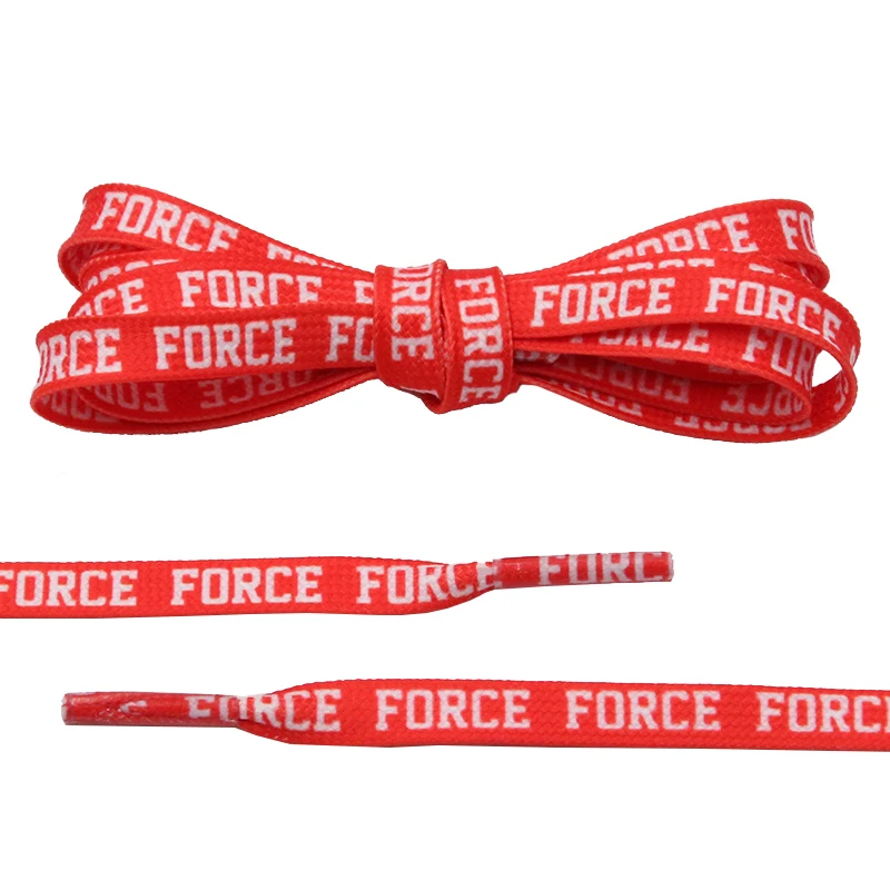 3 Colors Flat Letter Print Shoelaces Sport Shoe Laces 0.7cm Sneaker Women & Men Decoration Pattern Bootlaces