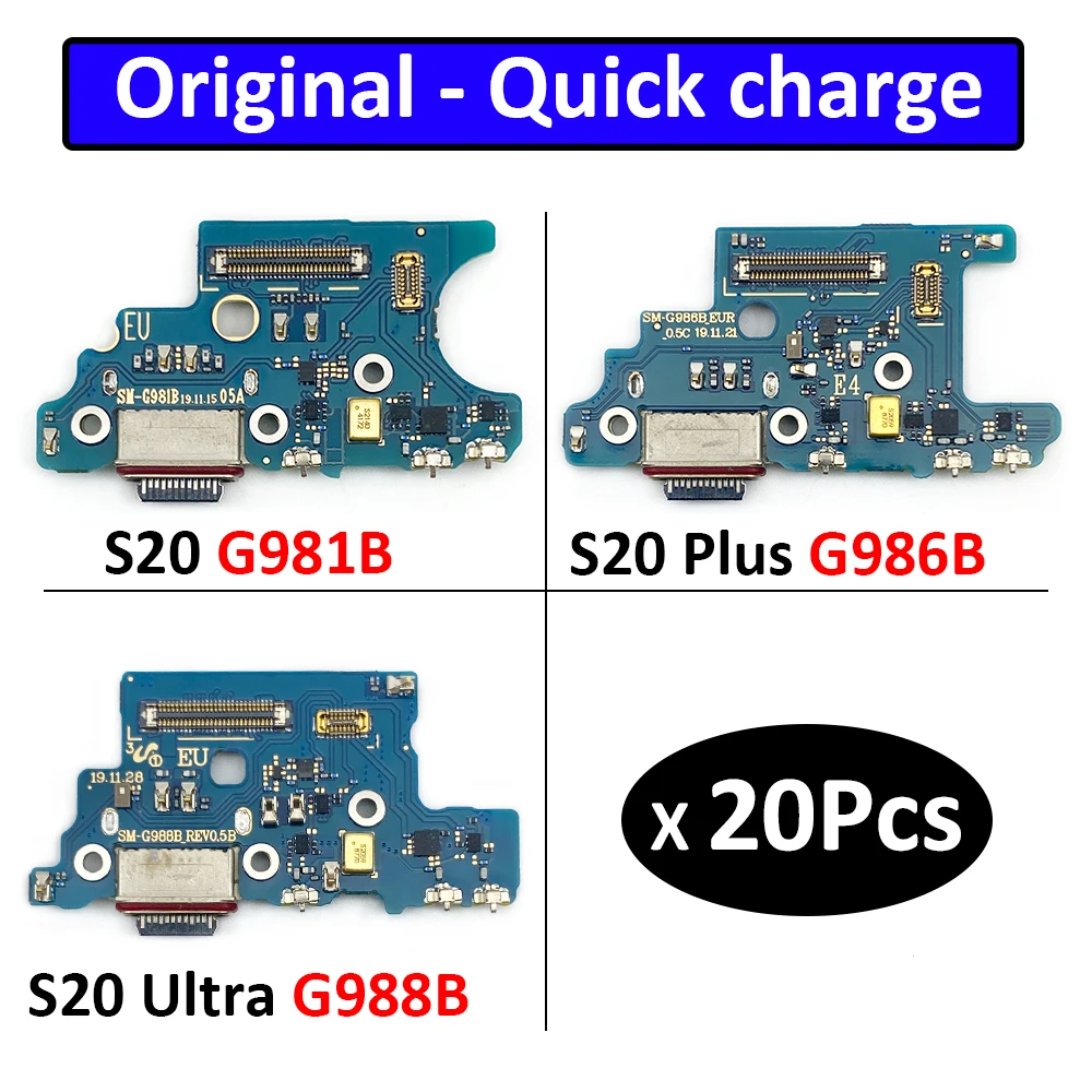 

20Pcs, USB Charger Charging Port Dock Connector Microphone Board Flex Cable For Samsung S20 Plus Ultra G986B G988B G981B