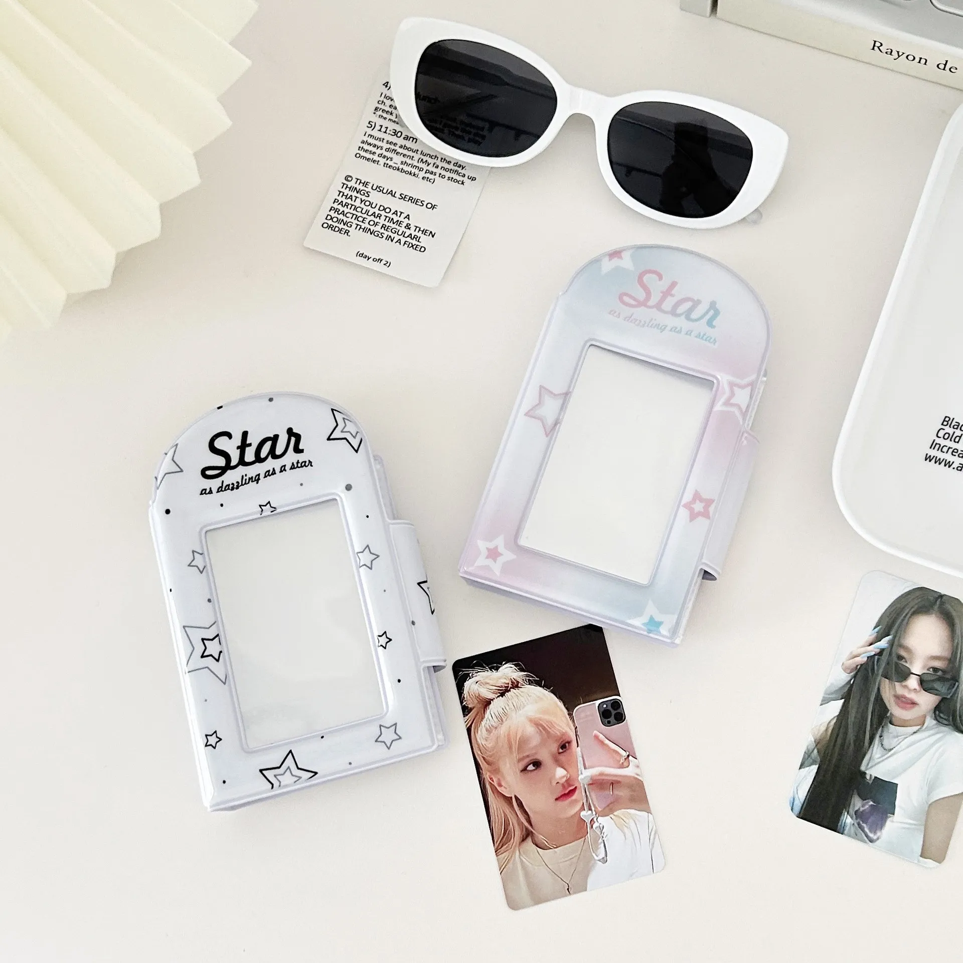 16 Sheet Star Gradual Card Album Photo Storage Photocard Holder 3-inch Photos kpop idol Album Small Card Bag office supplies sharkbang korean flower rose stickers beautiful shiny laser phone stationery idol card diy material decorative sticker supplies