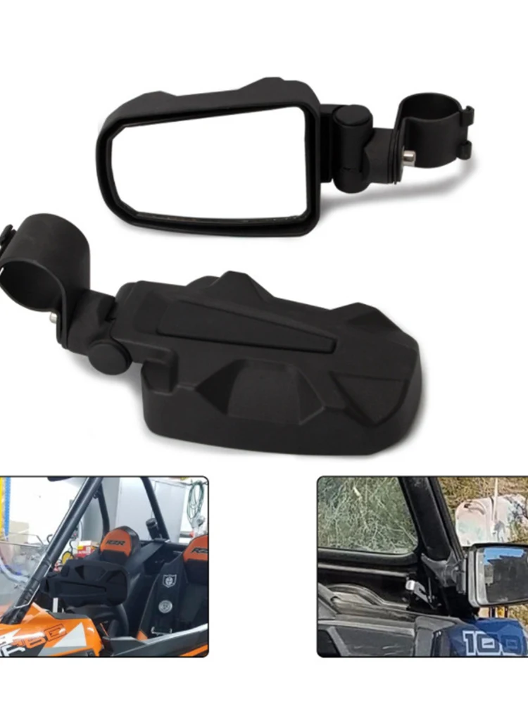 

1 Pair UTV Side View Mirrors 360-degree Adjustable Surface Folding Roll Cage Mounting Universal UTV Side Mirrors