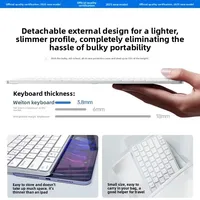 Clavier Bluetooth pour tablette iPad 2026, clavier sans fil silencieux portable et fin, clavier silencieux pour ordinateur Apple. 4