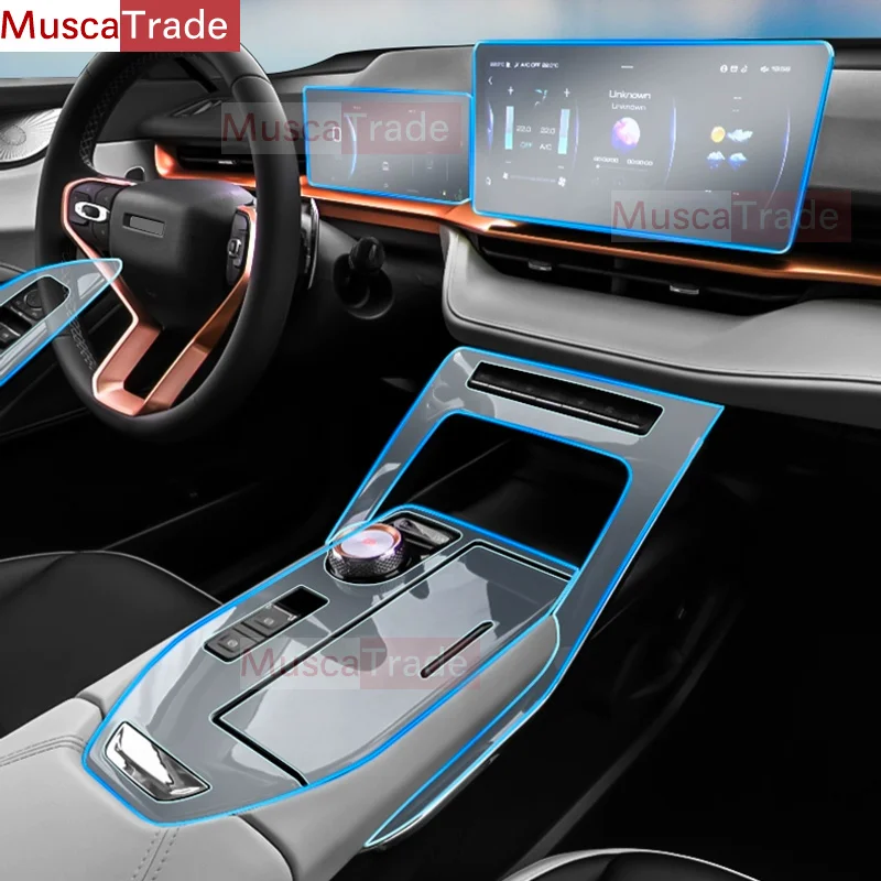

For GWM Haval H6 2021-2023 Car Interior Film Dashboard piano board Shift center console Anti-scratch transparent TPU PPF Film