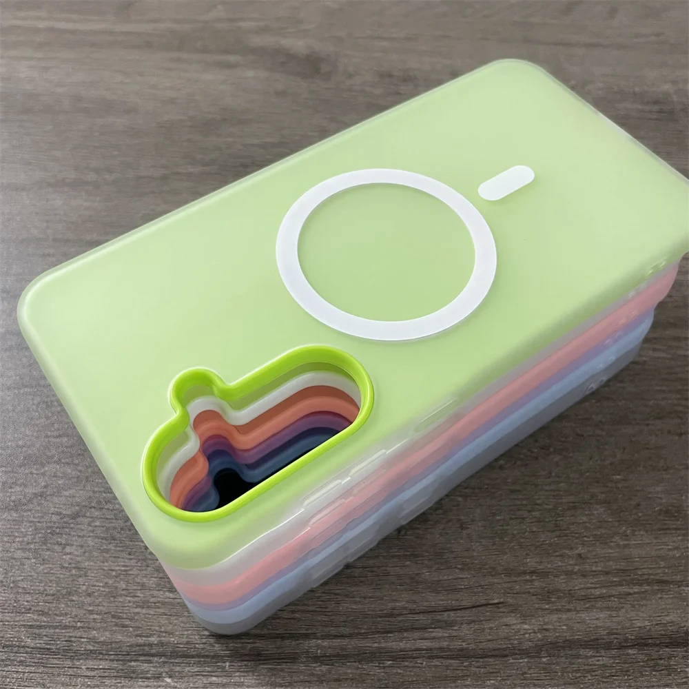 Vibrant Candy Color Magnetic Matte Phone Case - 2-in-1 Design