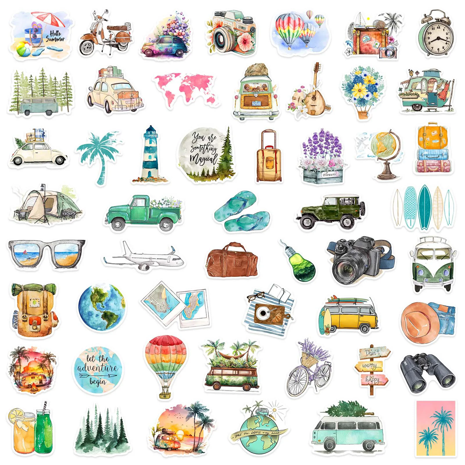 Outdoor Travel Decorative Stickers 10/30/50Pcs
