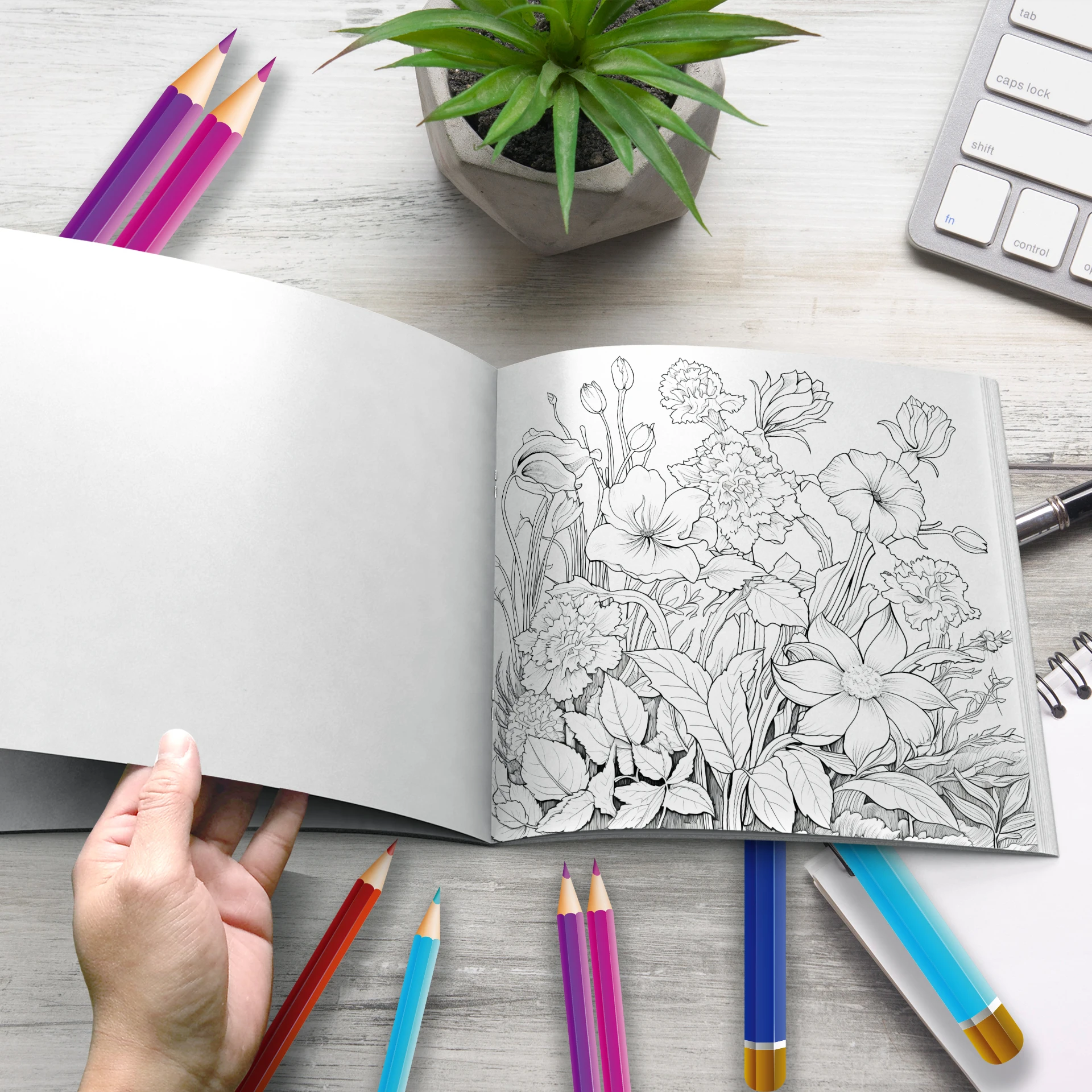 Flower Coloring Book Adult 4