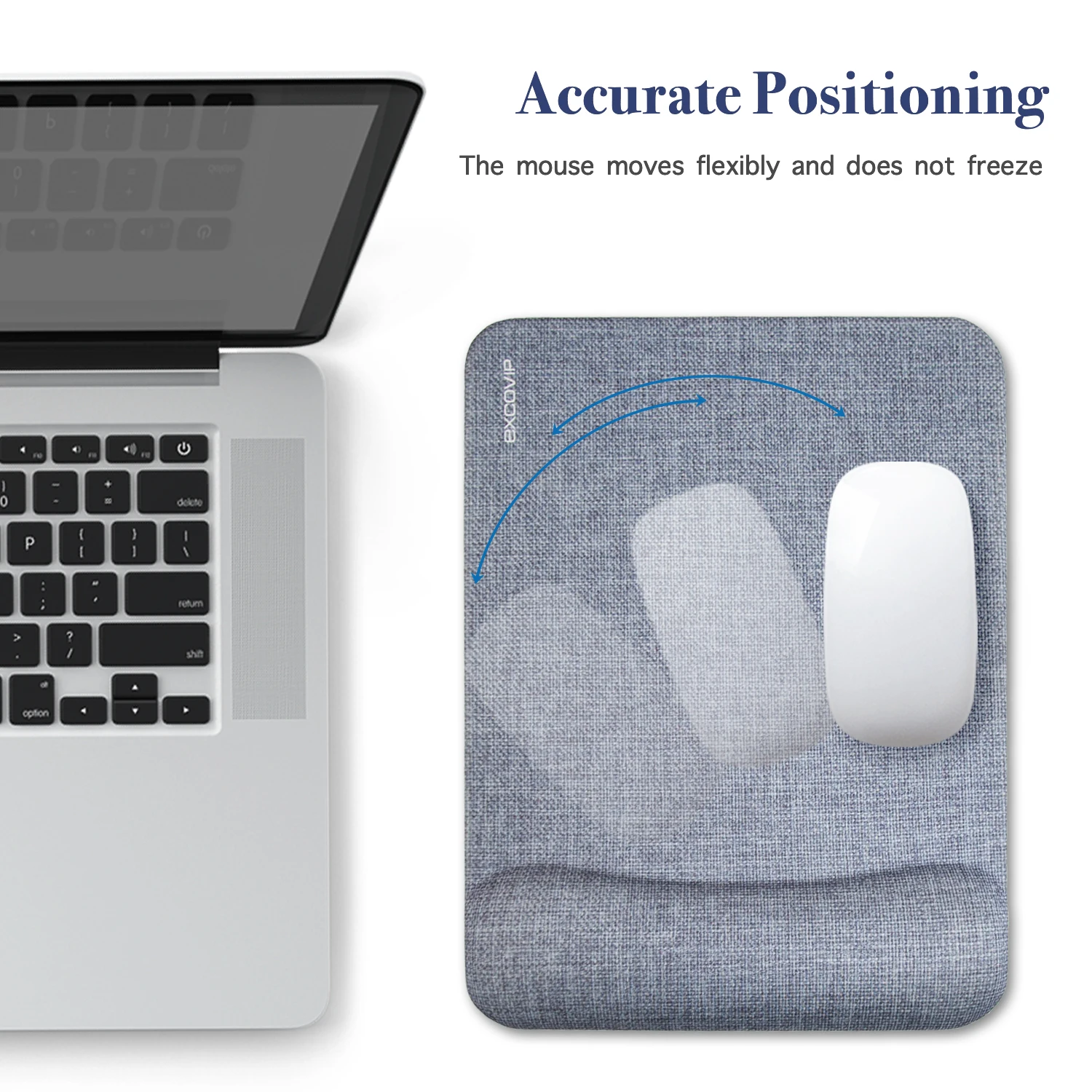 EXCO Ergonomic Mouse Pad with Silicone Wrist Support Rest Comfortable Computer Mousepad Non-Slip PU Base for Home Office Laptop mouse pad