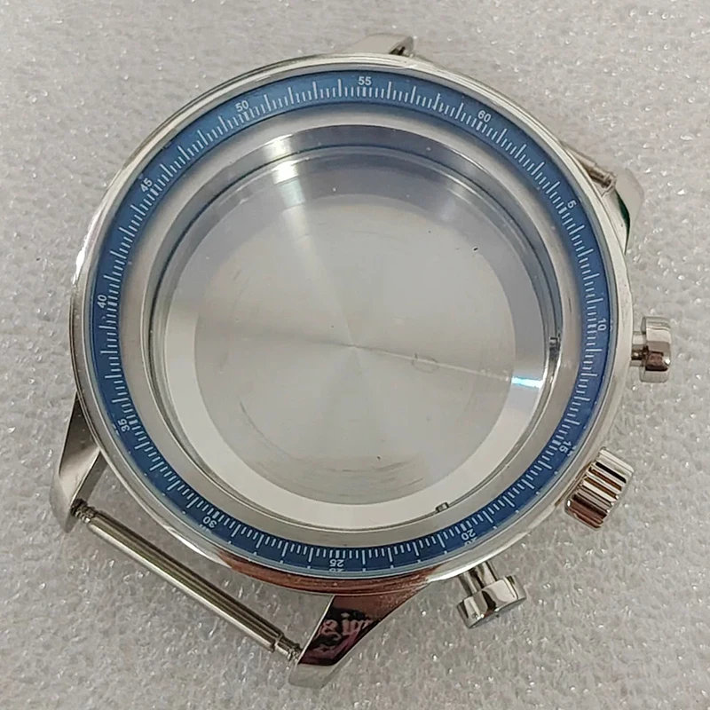 41mm hochwertiges 316L Edelstahl Silber + Ring Mineralglas Uhrengehäuse passend für VK61 Automatikwerk Uhrenzubehör – Detail 9