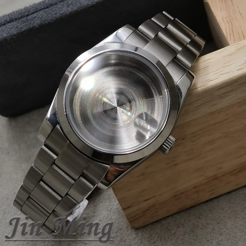Premium Men's Watch Case with Sapphire Glass and Strap Parts, 36mm/40mm S Crown