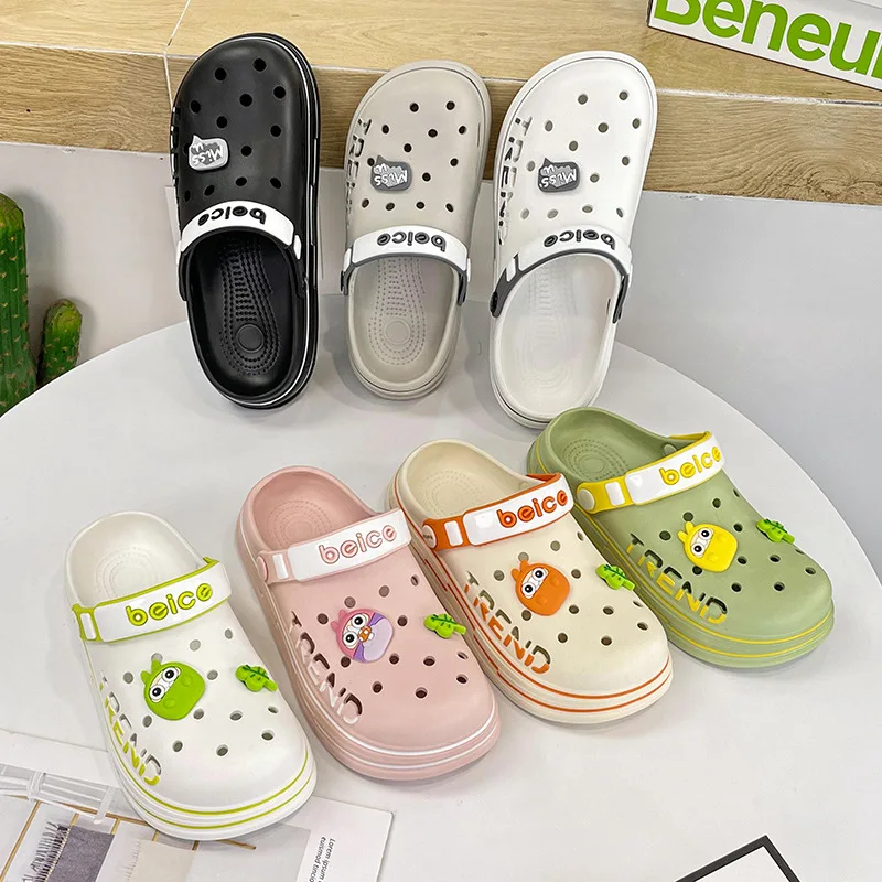 Women's Summer Outdoor Beach Shoes Big Toe Holey Sandals Wrapped Slippers