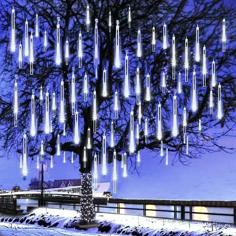 4/3/2/1Pack Superb Meteor Shower String Lights Outdoor LED Street Light for 2025 Christmas Wedding Party Home Garden Decoration