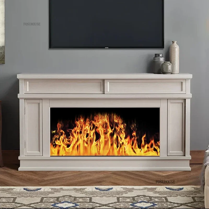 เตาผิง Atomizing 3D หรูหราเบาพร้อมเปลวไฟจําลองเตาผิงตกแต่งบ้านฝังตู้เตาผิงเปลวไฟตกแต่ง 1