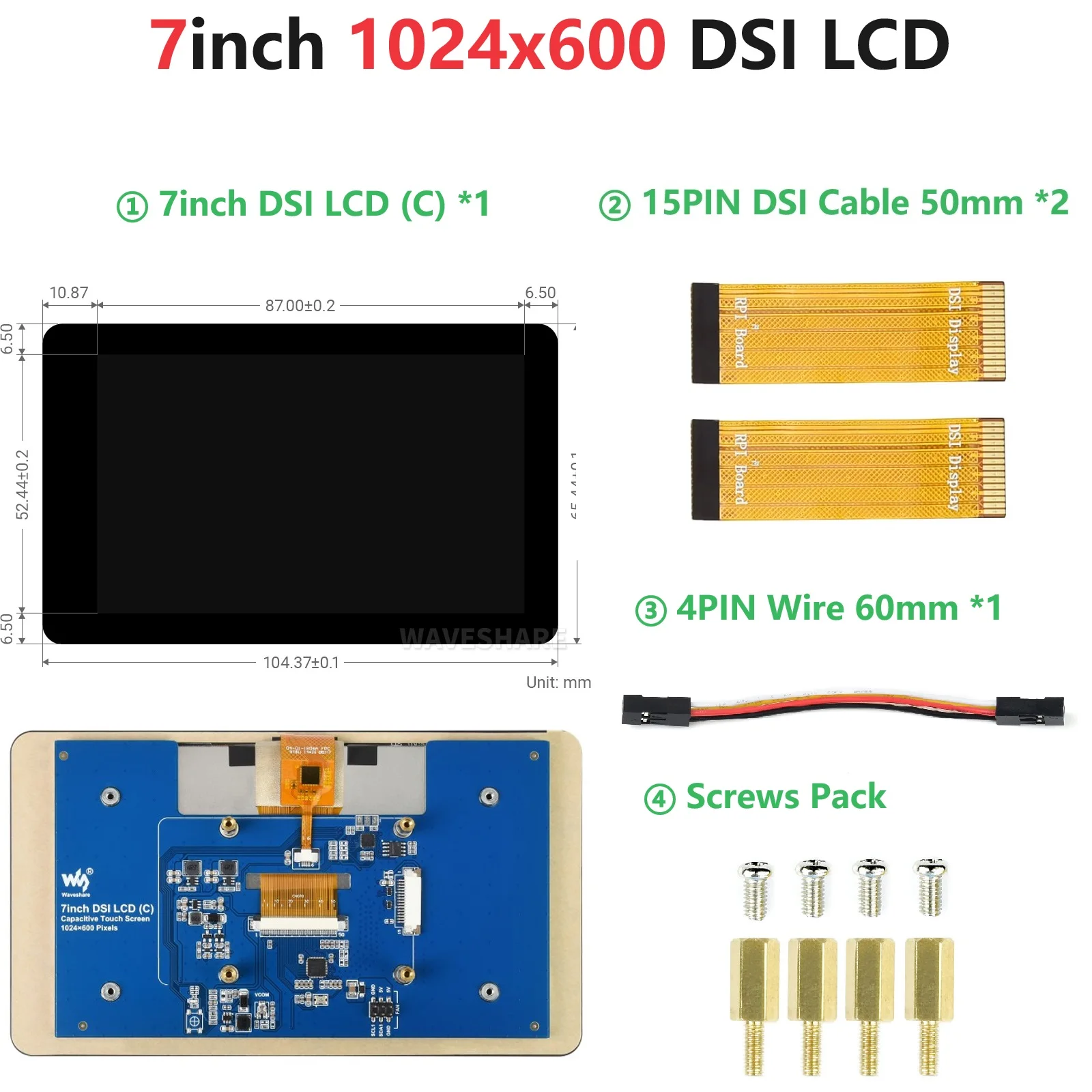 5つの静電容量式タッチスクリーンの組み合わせ,mipi,dsi,lcd,5ポイント