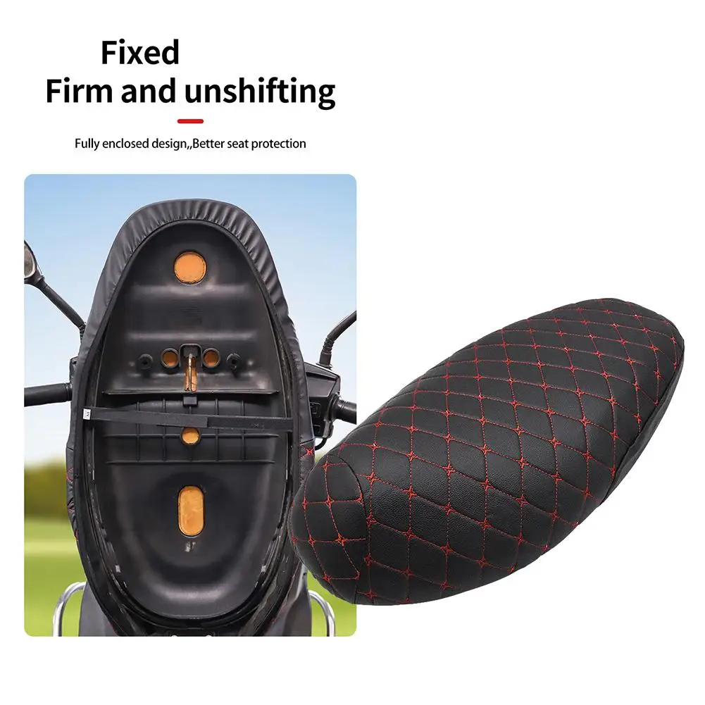 Motorcycle Seat Cover PU Leather Seat Motor Waterproof Scooter Seats Cushion Sunproof Pad Cushion Cover