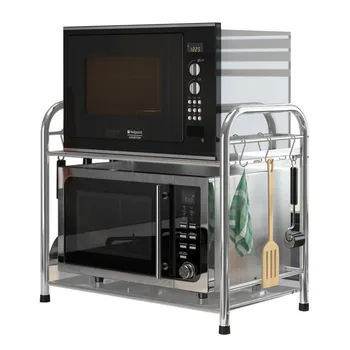 두꺼운 스테인레스 스틸 주방 랙, 전자 레인지 선반, 가정 욕실 정리함, 밥솥 보관 랙, 6 후크