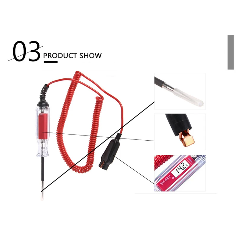 하이 퀄리티 자동 회로 테스터, 트럭 전압 테스터 회로, DC 6V, 12V, 24V, 자동 진단 프로브 테스트 펜