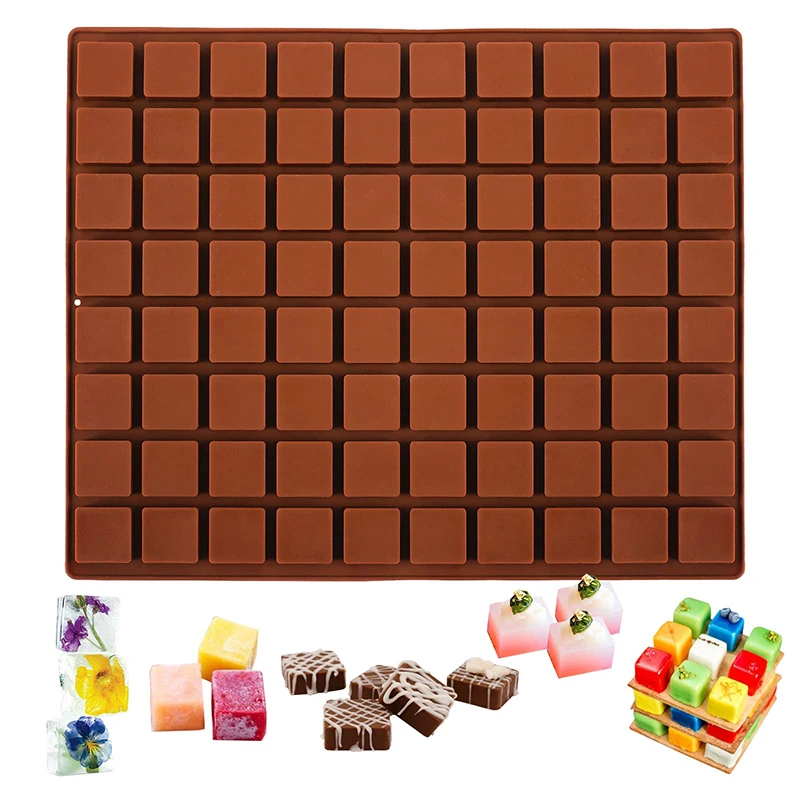 

80holes Square Food Grade Silicone Moulds Square Brown Sugar Fudge Square Chocolate Ice Cube Baking Moulds Kitchen Supplies