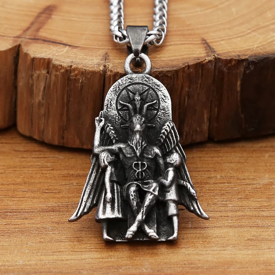 Vintage 316l Edelstahl Luzifer mit Anubis Charm Anhänger Halsketten für Männer Frauen Mode Amulett Schmuck Geschenke Drops hipping