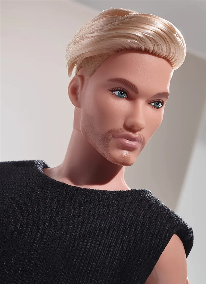 Barbie Signature Looks Ken Doll Blonde with Facial Hair Fully