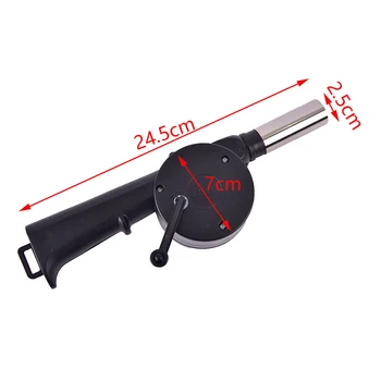 야외 요리 바베큐 팬 공기 송풍기, 바베큐 파이어 벨로우즈, 피크닉 캠핑용 핸드 크랭크 도구, 1PC