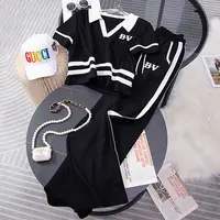 Sports and Leisure Suit Women's Summer Short Sleeved Wide Lapel Loose and Stylish Two-piece Set Juicy Corture Tracksuitpant Sets - Image 4