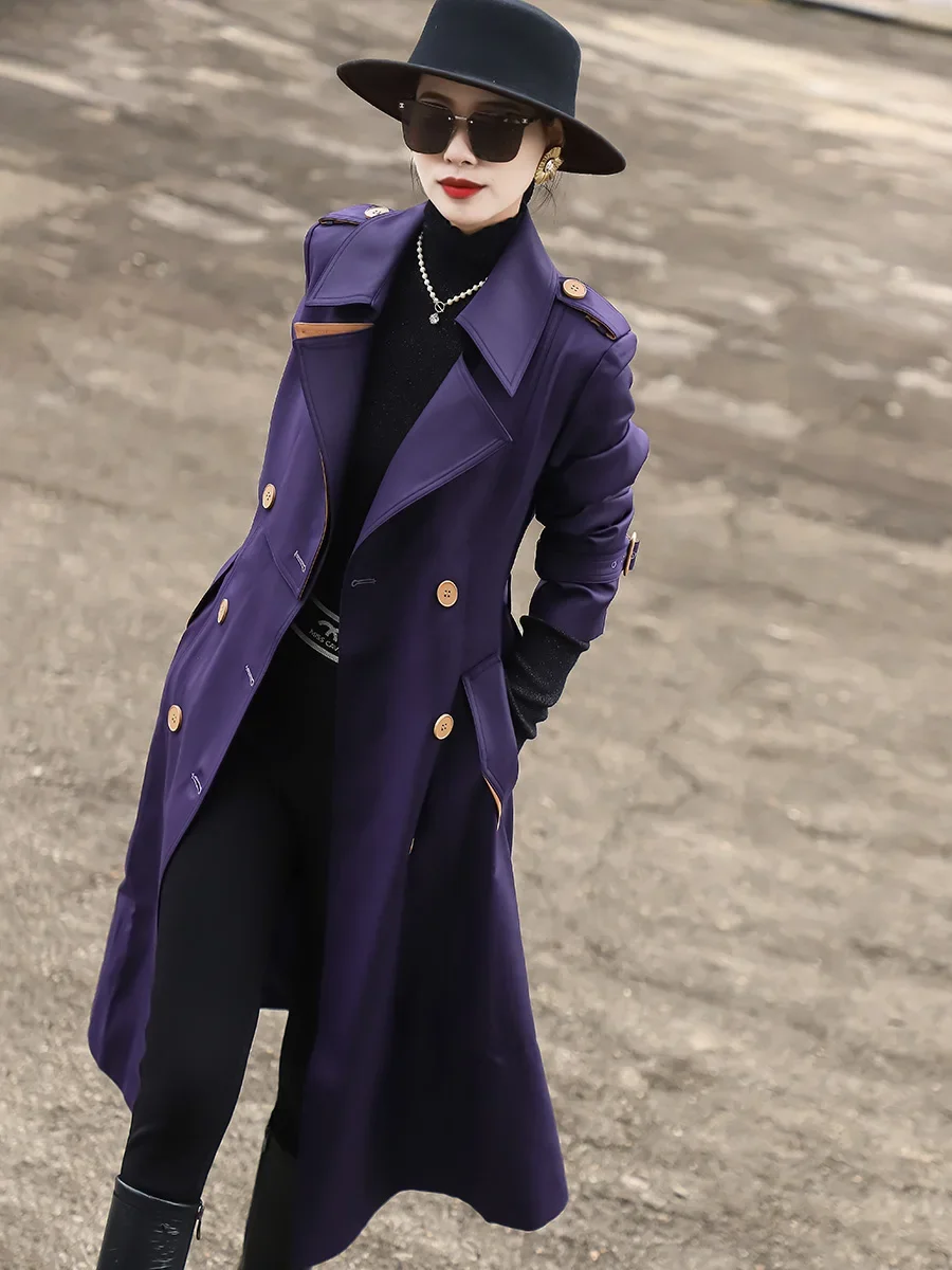 pleats trench coat（purple gray） pleats trench coat（purple gray） Purple Trench Coats for
