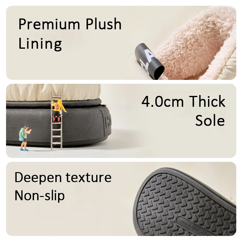 QYCKABY Down Shoes Platform Down Slippers Windproof Keep Warm Winter Outdoor Camping Hiking PVC Sole Fashion Dual Purpose Shoe