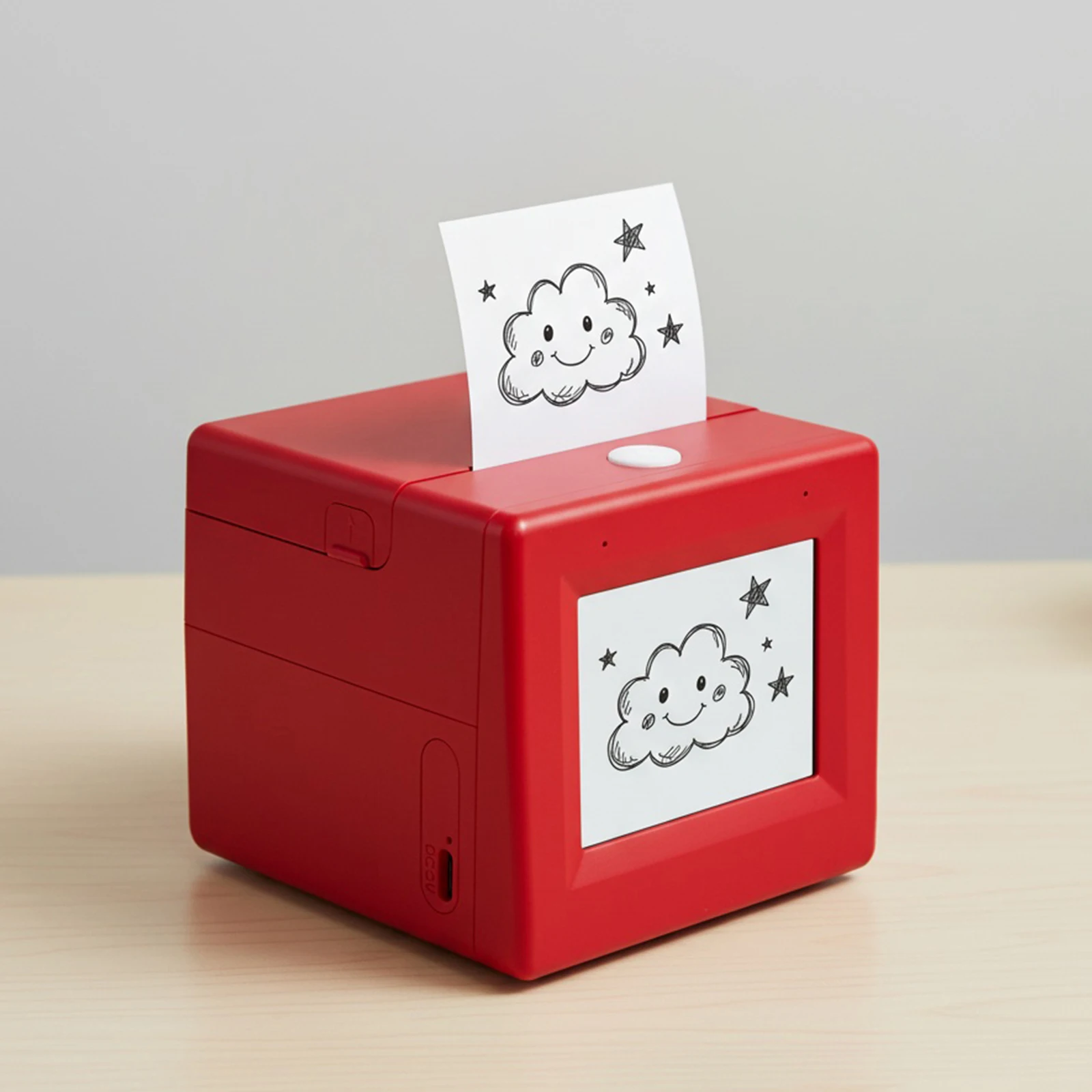 스마트 AI 음성 스티커 프린터 박스(디스플레이 포함) 잉크리스 휴대용 스티커 제작기(가정, 사무실, 학습 및 DIY 프로젝트용)