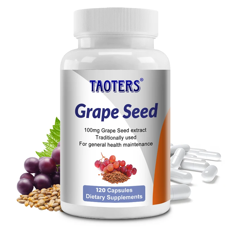 

Taoters Dietary Supplement with 100 Mg Grape Seed Extract 120 Capsules - Promotes Overall Skin Health