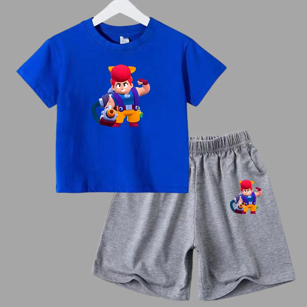 thumbnail image 1 of Juego de verano para niños, lucha, anime, cosplay, traje para niños y adolescentes, ropa de calle, camiseta de manga corta y pantalones cortos, conjunto deportivo de 2 piezas, trajes sueltos, 1 of 5