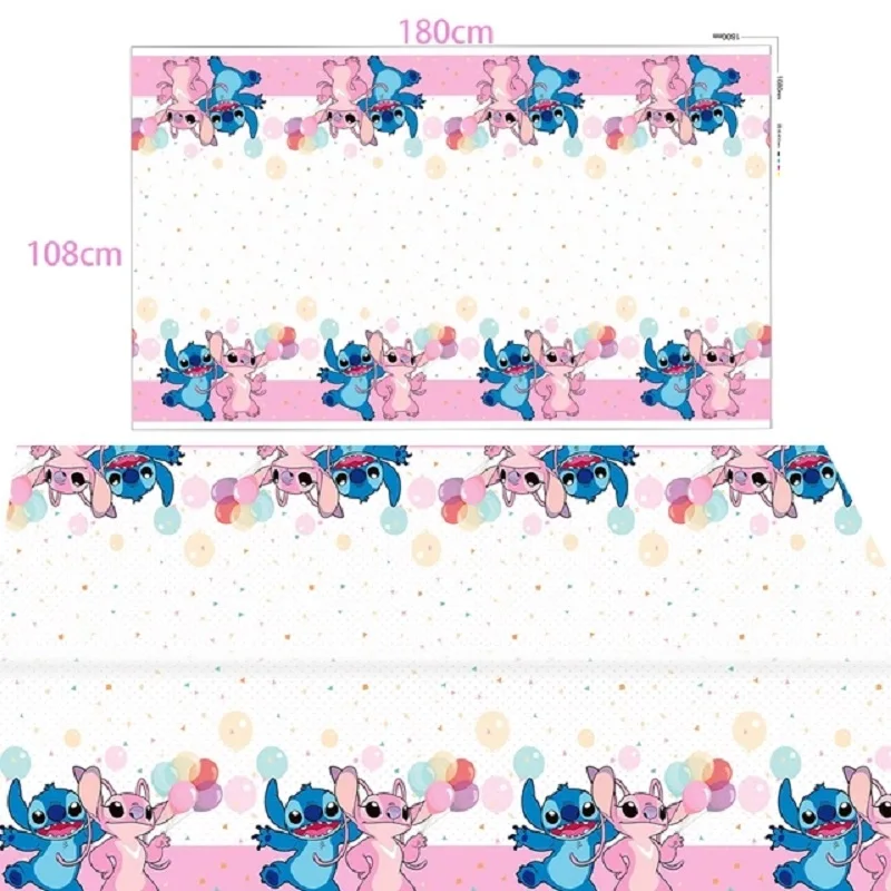 Birthday Party Supplies Pink Lilo and Stitch Angel Disposable Tableware Napkin Tablecloth Balloon Girls Baby Shower
