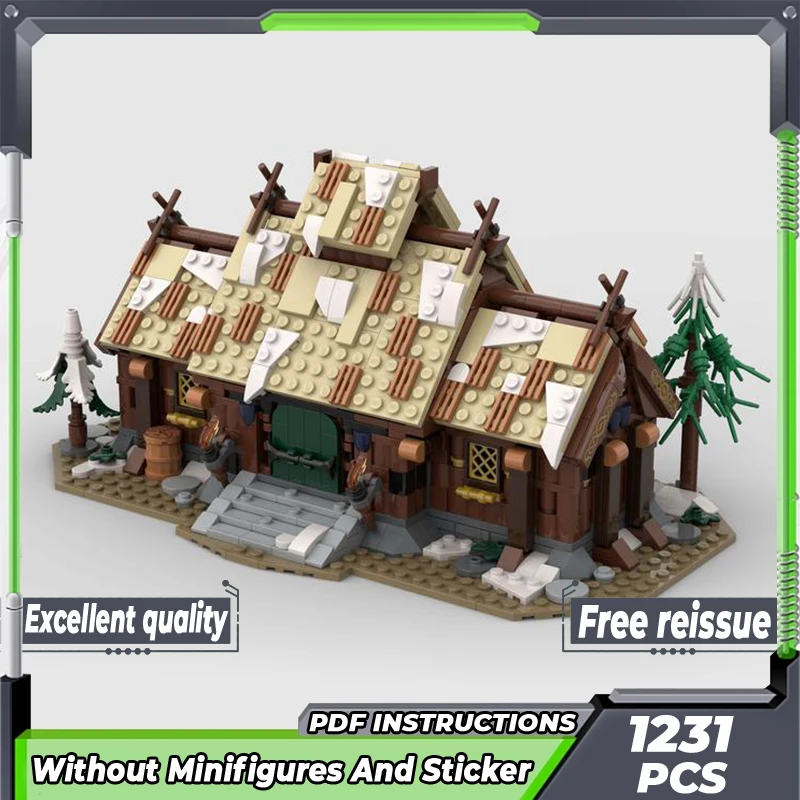 

Medieval Street View Model Moc Building Bricks Viking House Technology Modular Blocks Gifts Christmas Toys DIY Sets Assembly