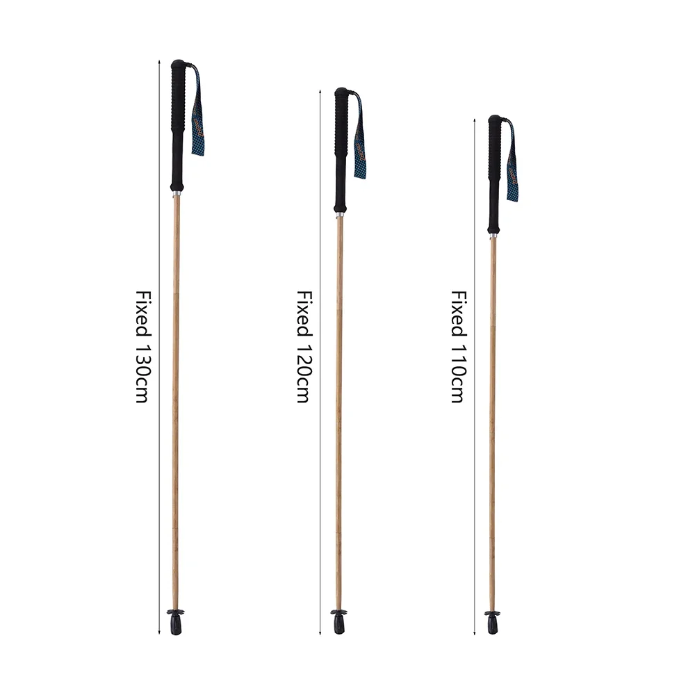 Bamboo Trekking Poles Carbon Fiber Hiking Sticks Portable 5-Section Foldable Outdoor Walking Sticks Walk Cane Climbing Equipment 6