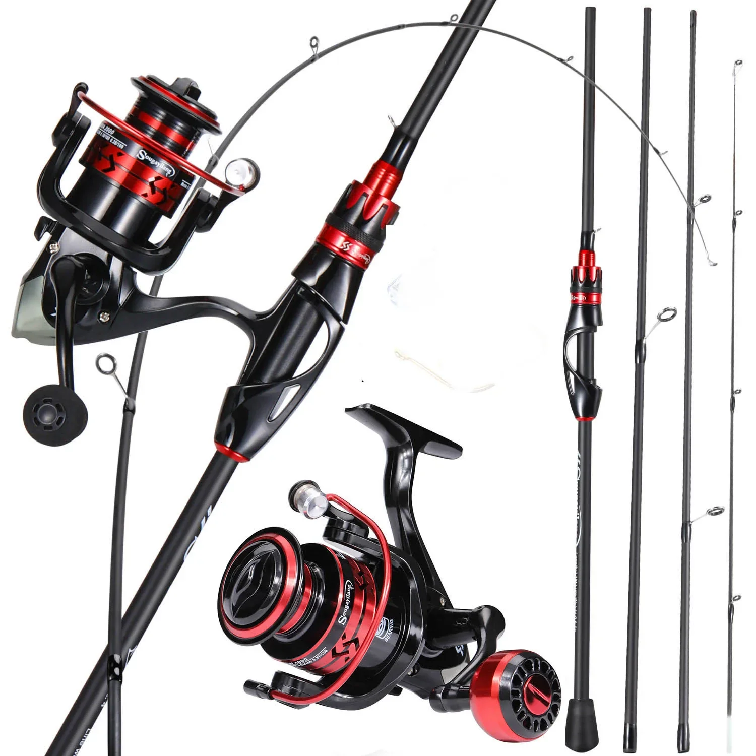 Sougayilang 2.1m Spinning Fishing Rod and 2000 Spinning Reel Combo 0.8
